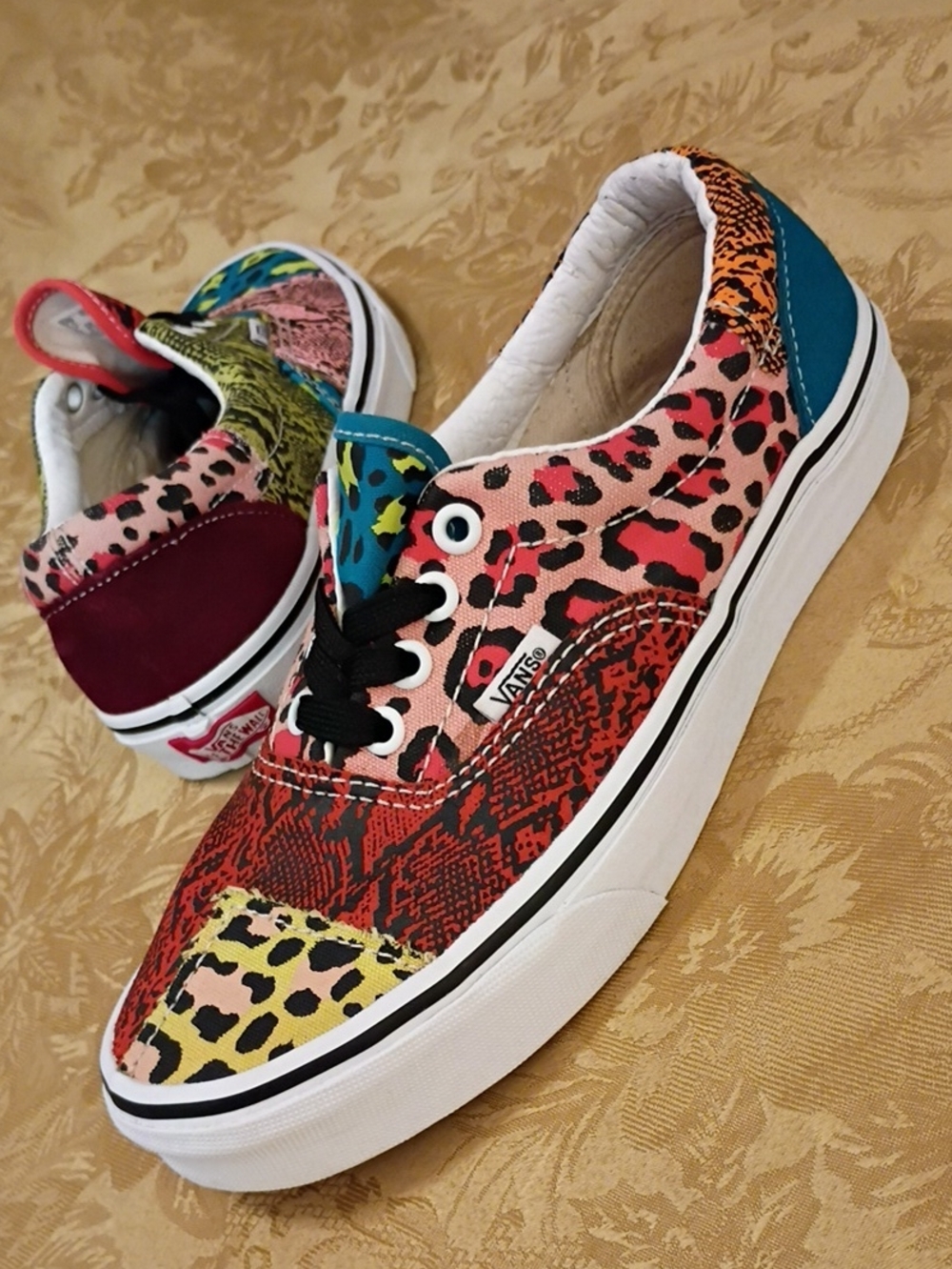 VANS Multi-Color Animal Print Canvas Sneaker - Vans Women's 7.0 Men's 5.5